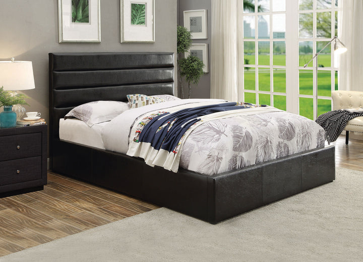 Riverbend Upholstered Full Storage Panel Bed Black