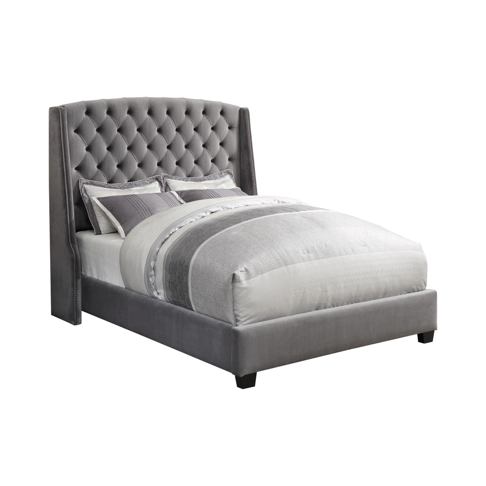 Pissarro Upholstered Full Wingback Bed Grey