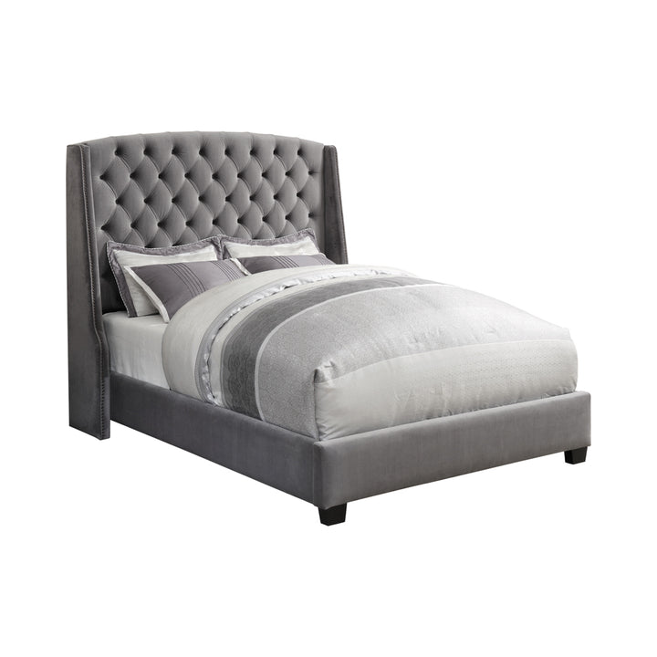 Pissarro Upholstered California King Wingback Bed Grey