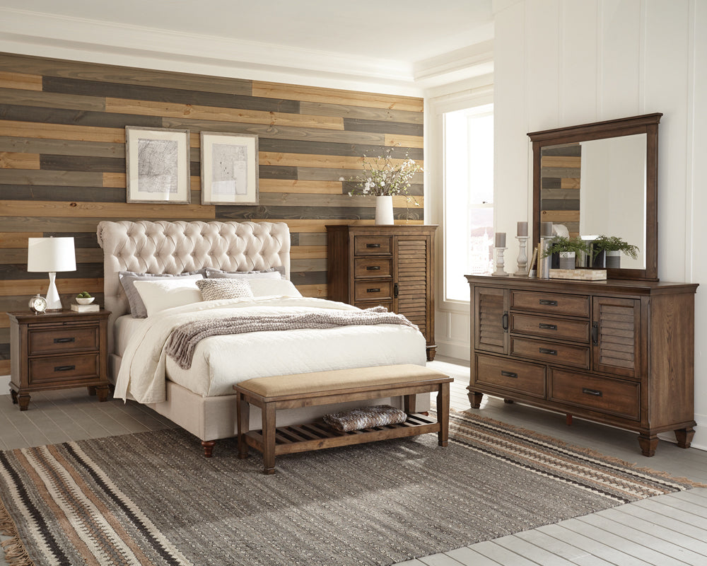 Devon 4-piece Full Bedroom Set Burnished Oak