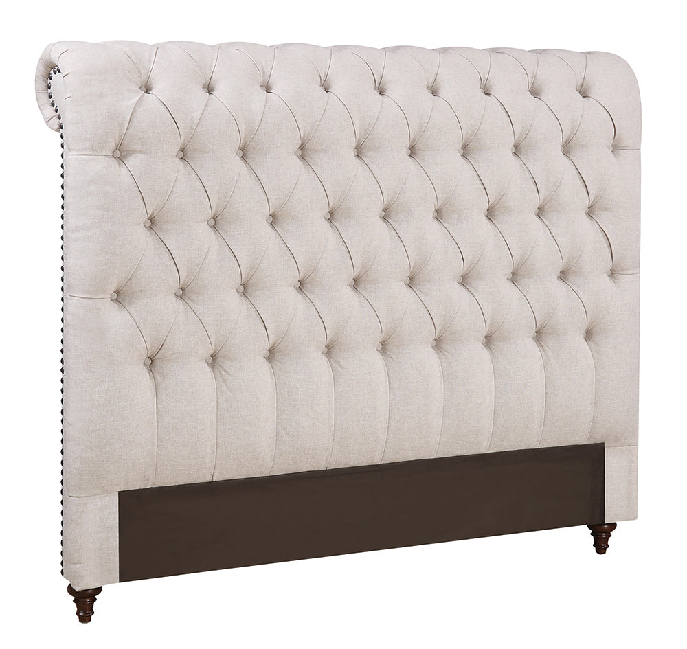 Devon Upholstered Full Panel Headboard Beige