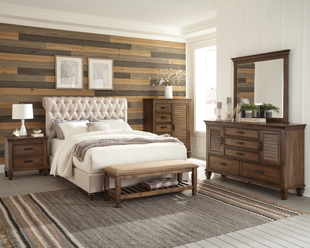 Devon 4-piece Eastern King Bedroom Set Burnished Oak