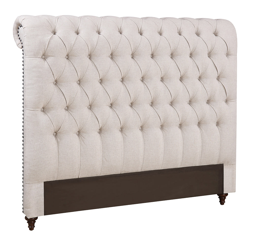 Devon Upholstered Eastern King Panel Headboard Beige