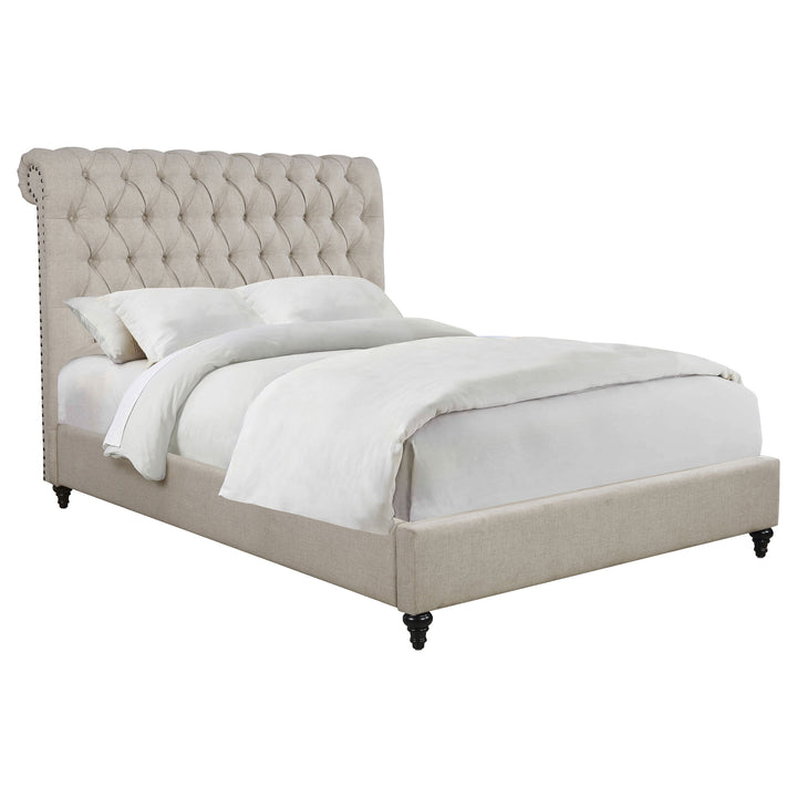 Devon Upholstered Eastern King Panel Bed Beige