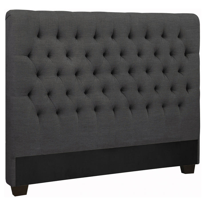 Chloe Upholstered Full Panel Headboard Charcoal