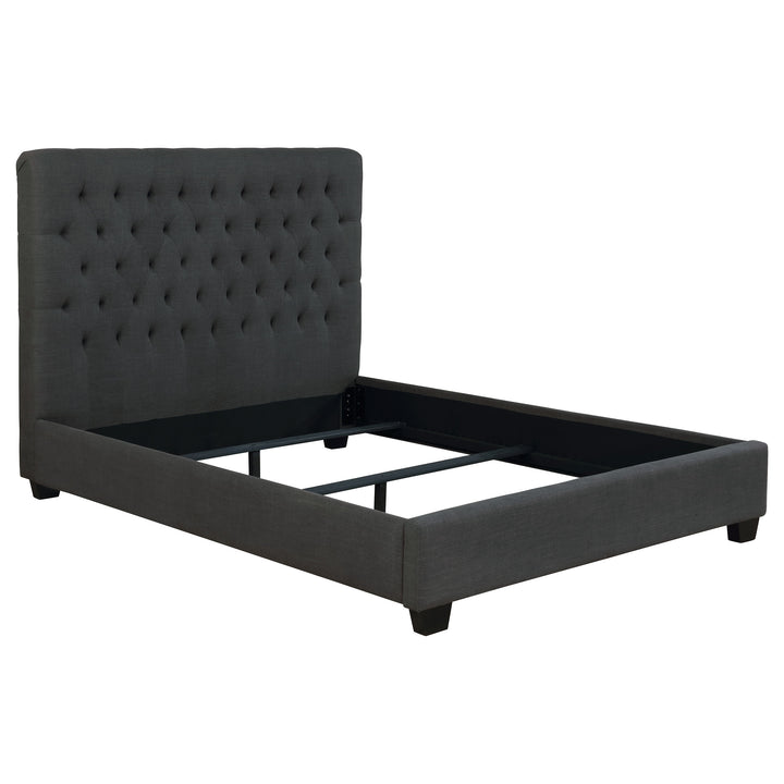 Chloe Upholstered Full Panel Headboard Charcoal