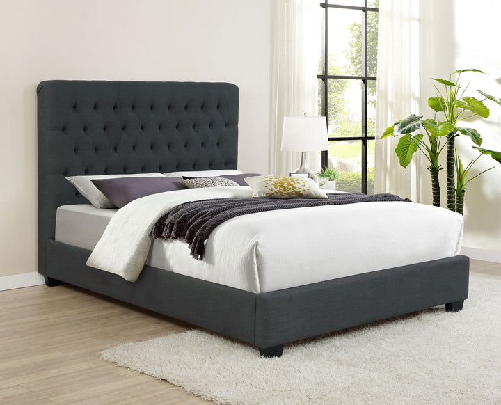 Chloe Upholstered Full Panel Bed Charcoal