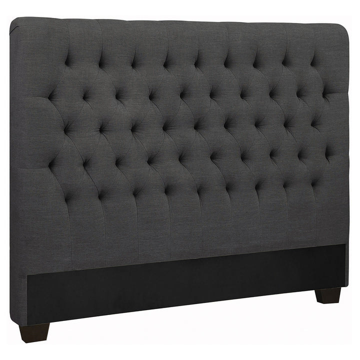 Chloe Upholstered Eastern King Panel Headboard Charcoal