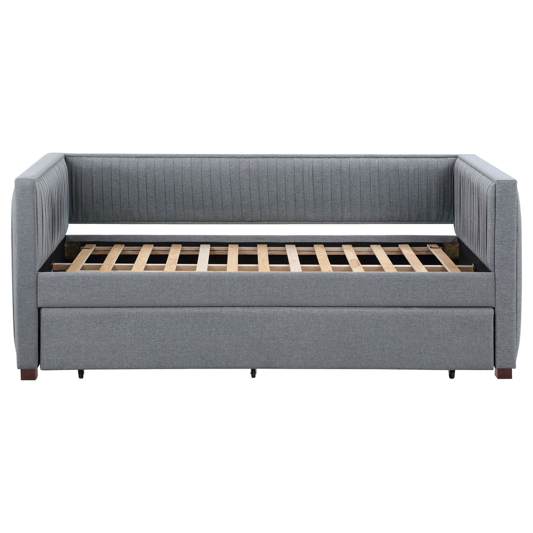 Brodie Upholstered Twin Daybed with Trundle Grey