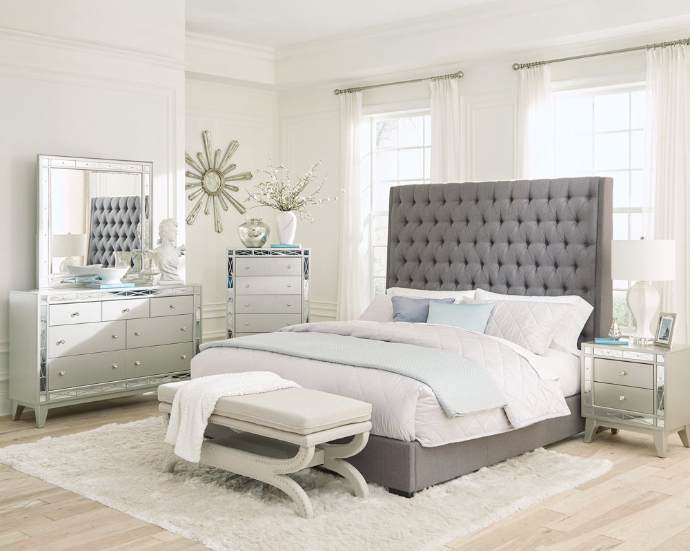 Camille 5-piece California King Bedroom Set Metallic Mercury