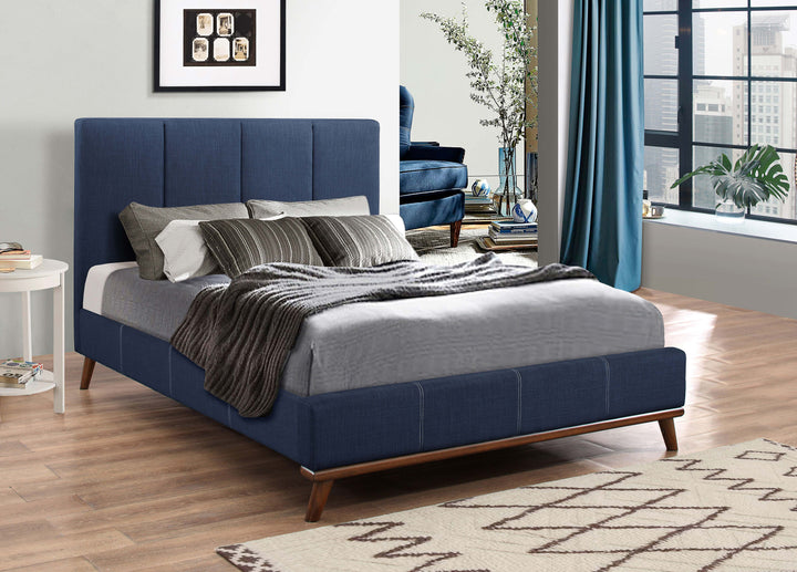 Charity Upholstered Full Panel Bed Blue