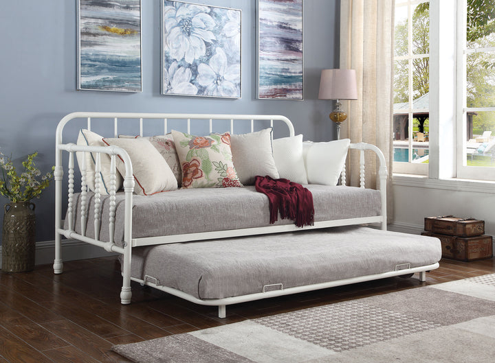 Marina Metal Twin Daybed with Trundle White