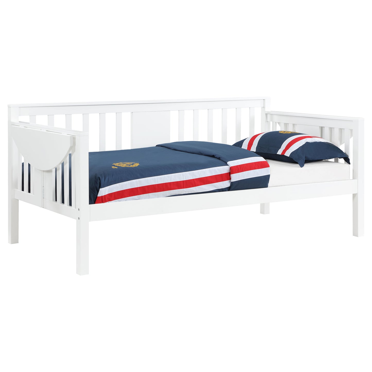 Bethany Wood Twin Daybed with Drop-down Tables White