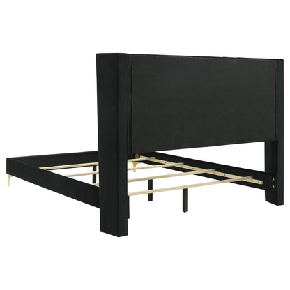 Kendall Upholstered Queen Panel Bed Black