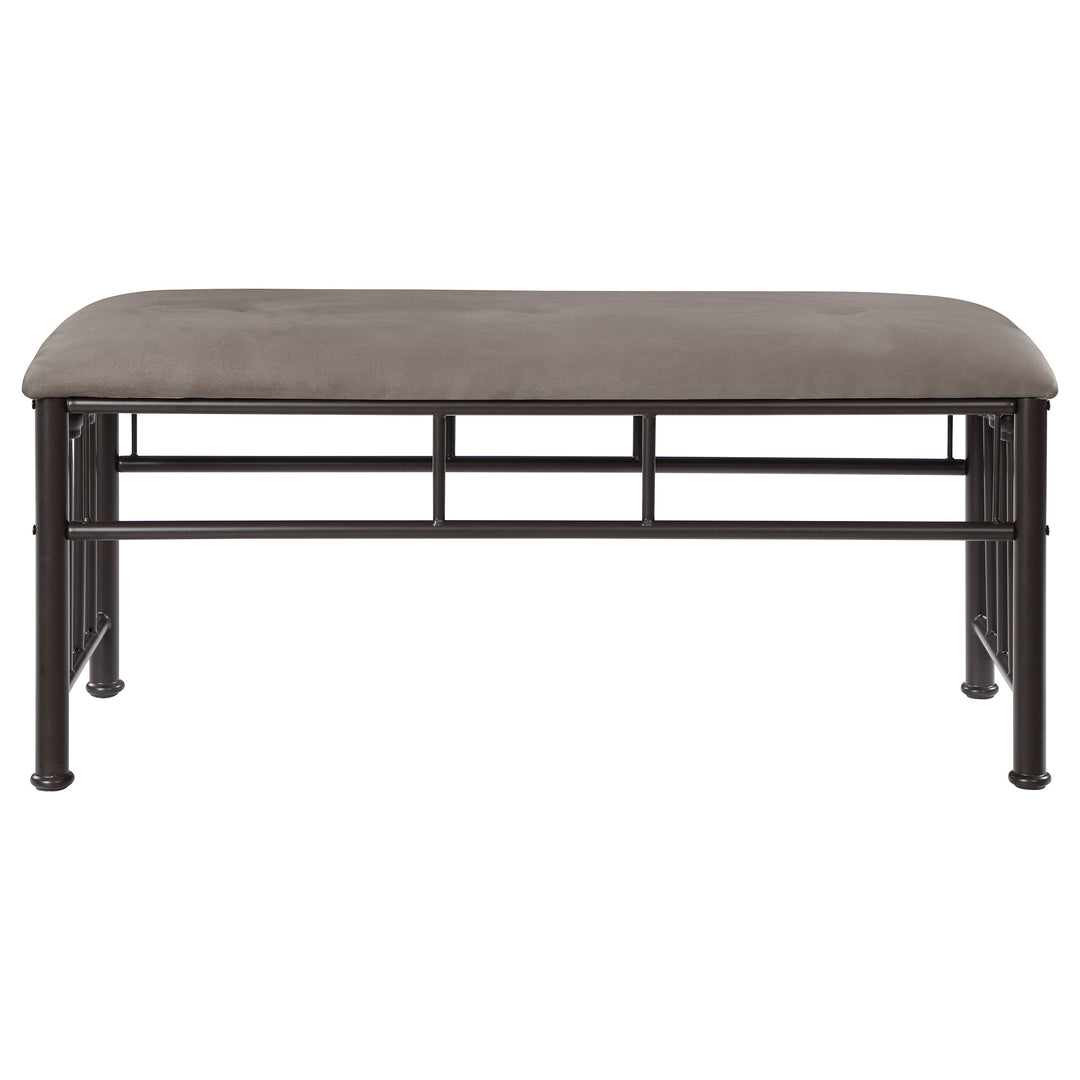 Livingston Upholstered Bench Brown and Dark Bronze