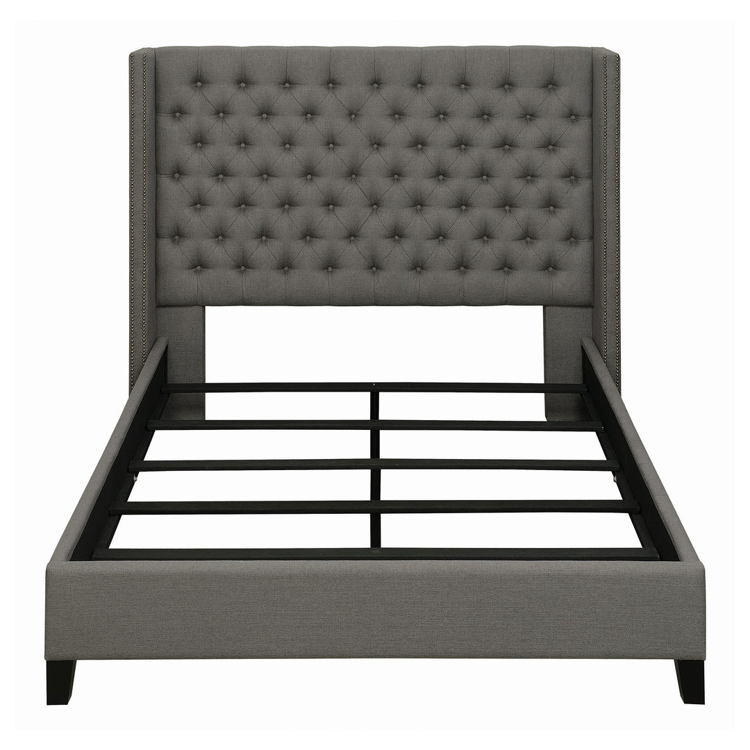 Bancroft Upholstered Full Wingback Bed Grey