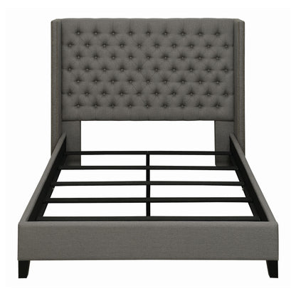 Bancroft Upholstered Queen Wingback Bed Grey