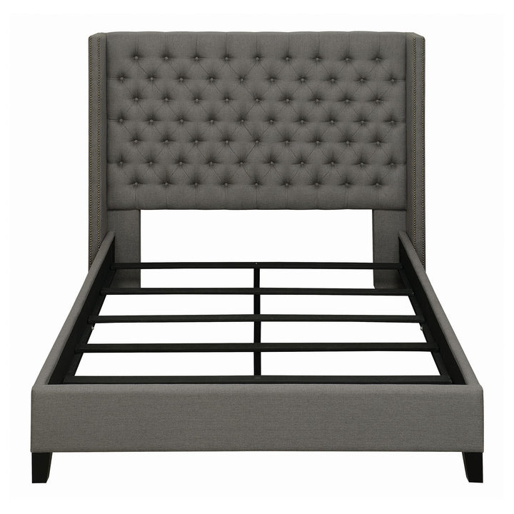 Bancroft Upholstered Queen Wingback Bed Grey