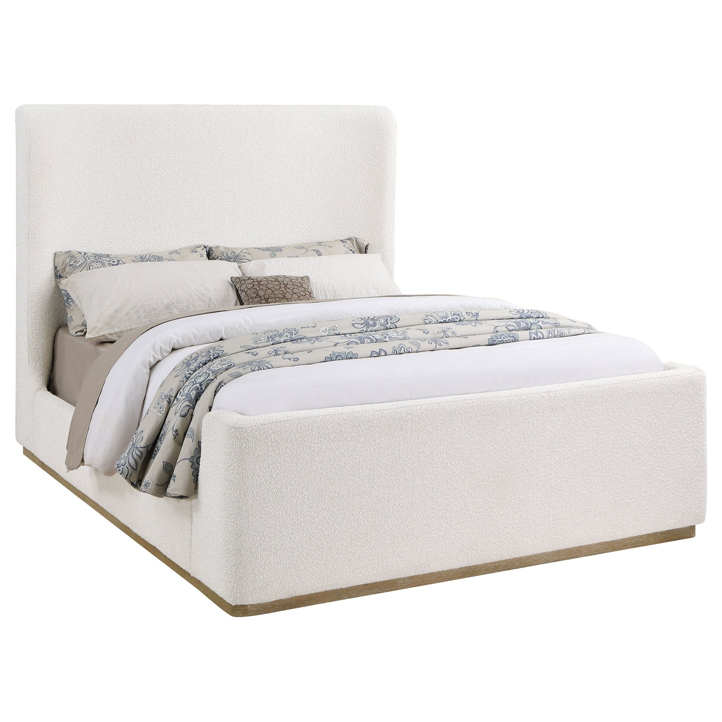 Nala Upholstered Eastern King Sleigh Bed Cream