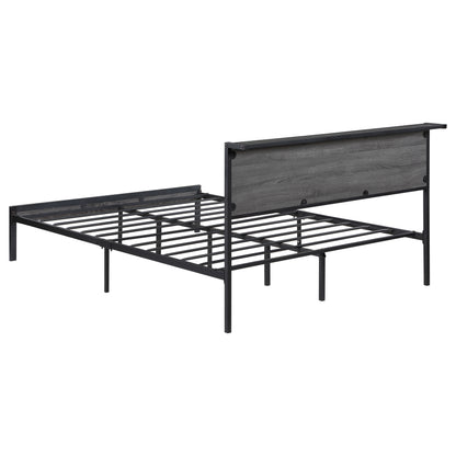 Ricky Metal Queen Panel Bed Grey