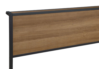 Ricky Metal Queen Panel Bed Light Oak