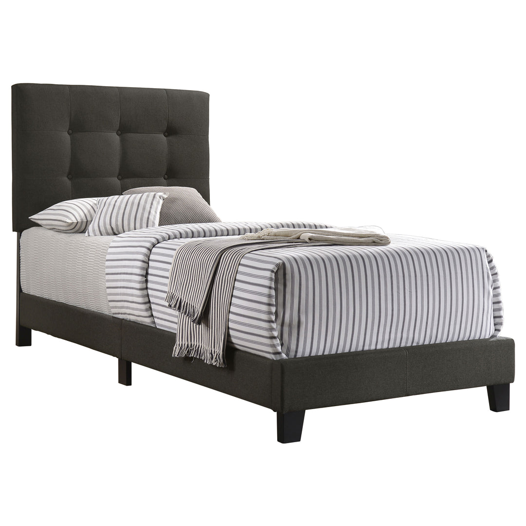 Mapes Upholstered Twin Panel Bed Charcoal