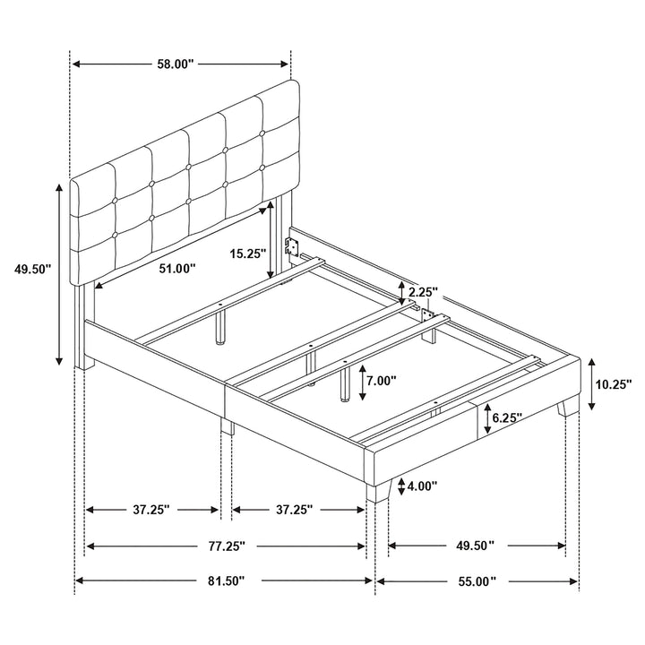 Mapes Upholstered Full Panel Bed Grey