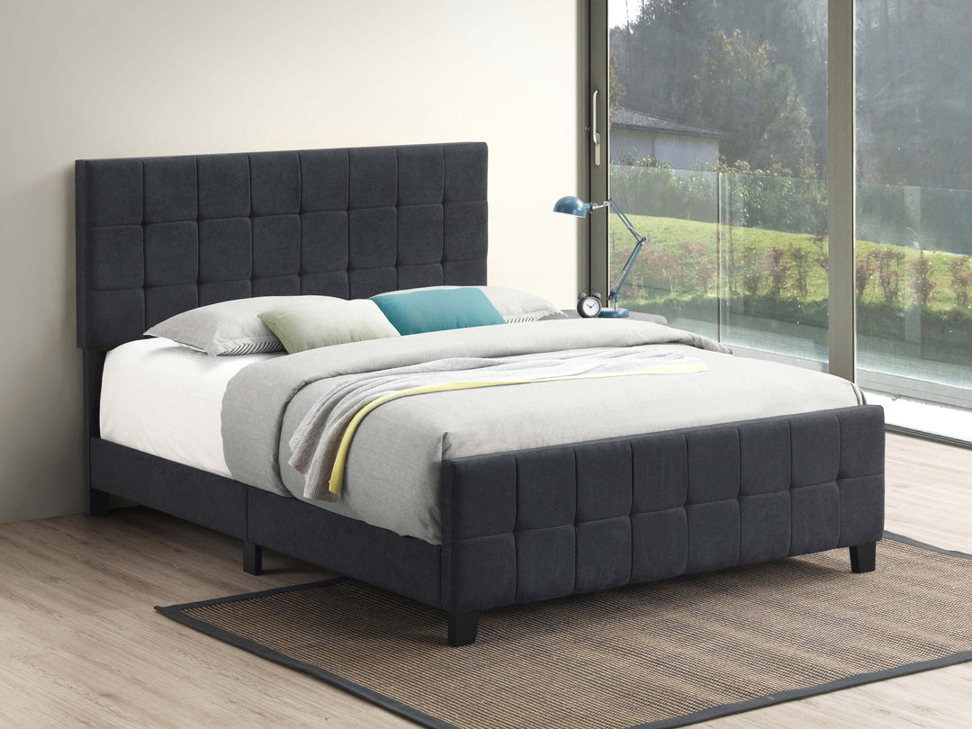 Fairfield Upholstered Queen Panel Bed Dark Grey