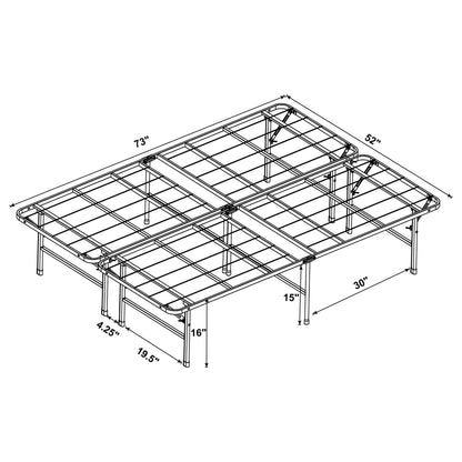 Mabel Metal Full Mattress Support Platform Bed Black