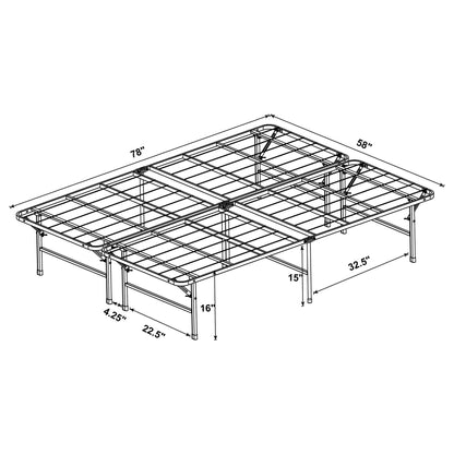 Mabel Metal Queen Mattress Support Platform Bed Black