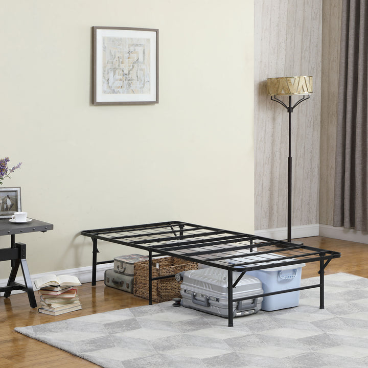 Mabel Metal Twin Extra Long Support Platform Bed Black