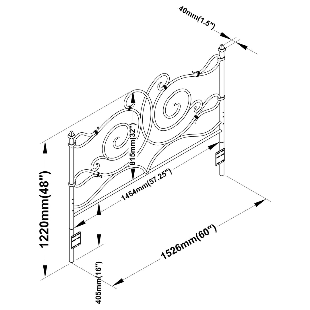 Queen/Full Scrolled Headboard Dark Bronze