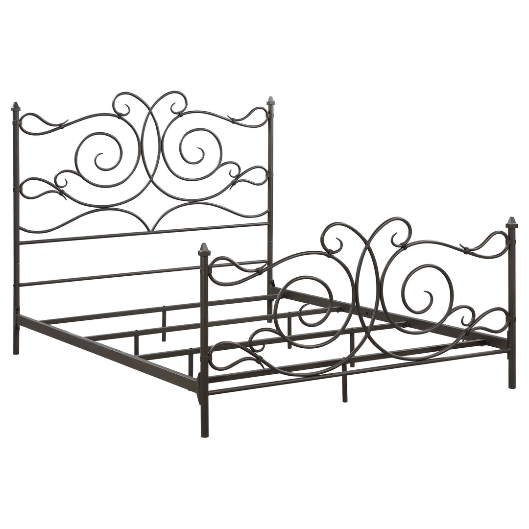 Parleys Metal Eastern King Open Frame Bed Dark Bronze