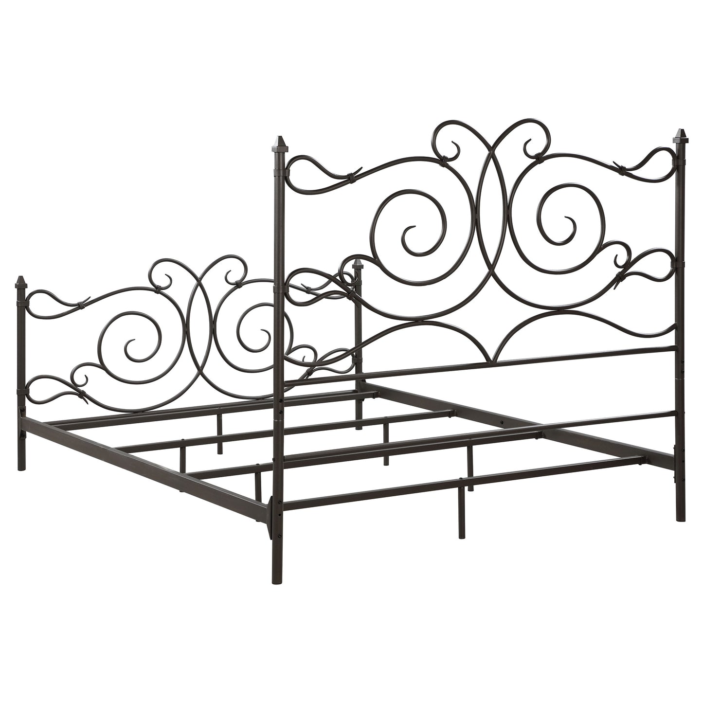 Parleys Metal Eastern King Open Frame Bed Dark Bronze