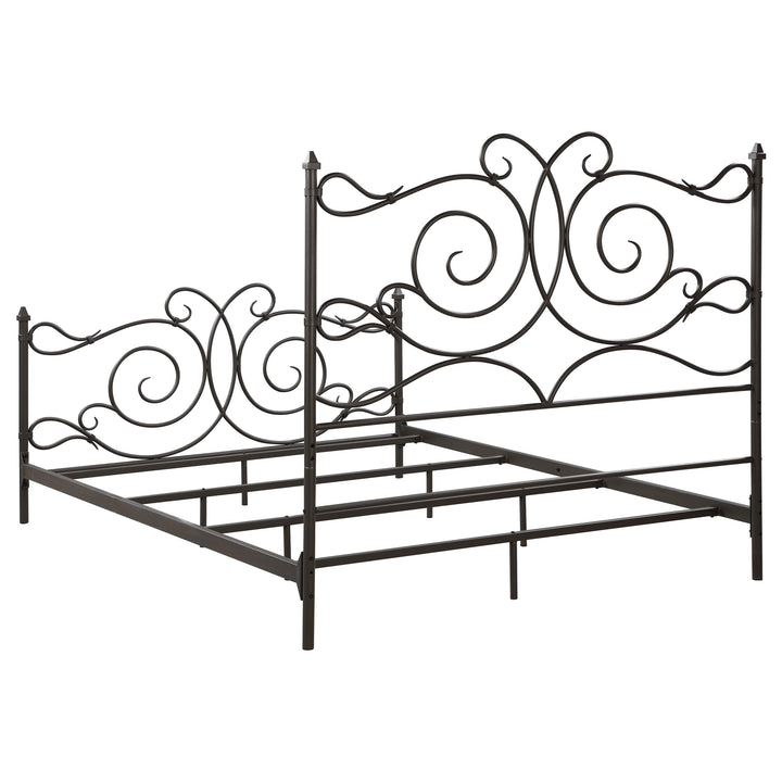 Parleys Metal Eastern King Open Frame Bed Dark Bronze