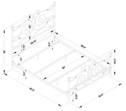 Parleys Metal Queen Open Frame Bed Dark Bronze