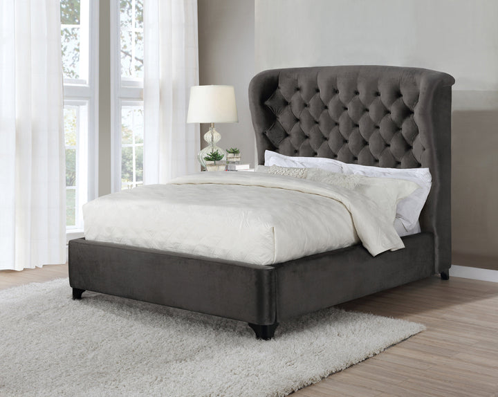 Graydon Eastern King Platform Bed with Demi Wing Chocolate