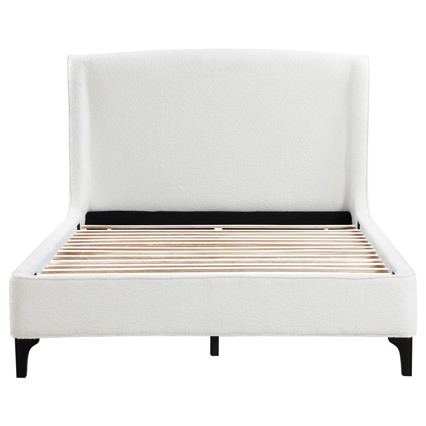 Mosby Upholstered Queen Wingback Bed Snow