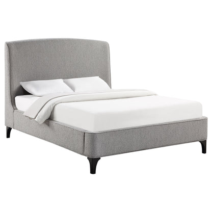 Mosby Upholstered Eastern King Wingback Bed Grey