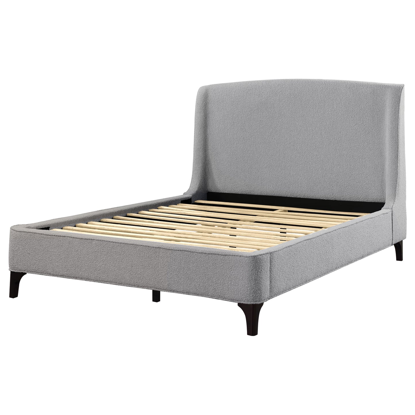 Mosby Upholstered Eastern King Wingback Bed Grey