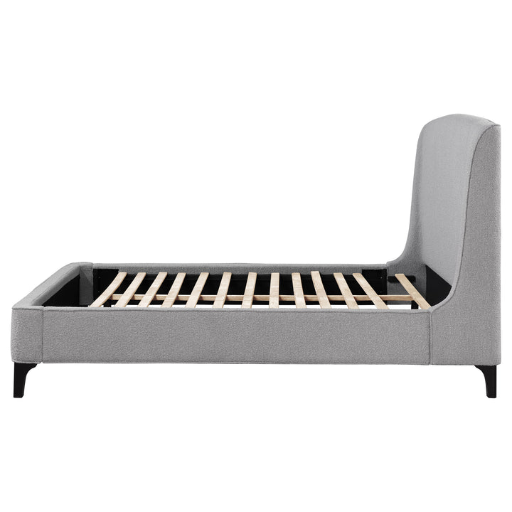 Mosby Upholstered Queen Wingback Bed Grey