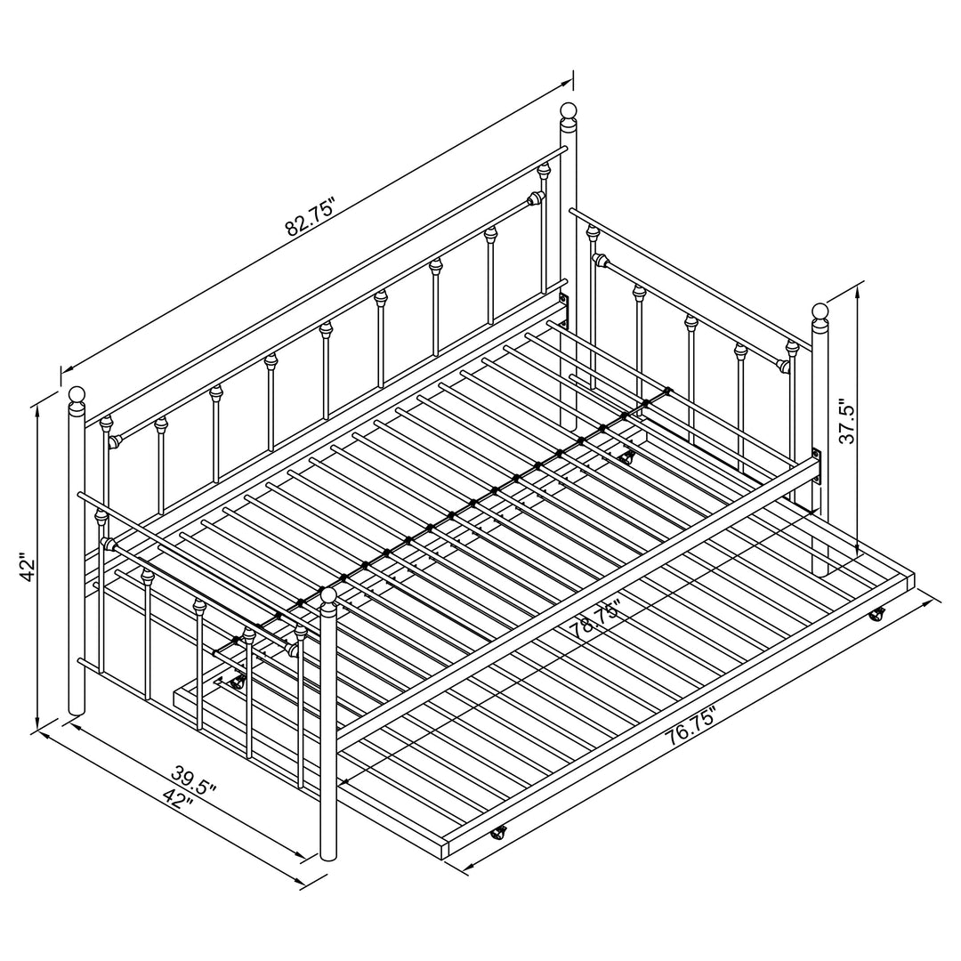 Nocus Metal Twin Daybed with Trundle White