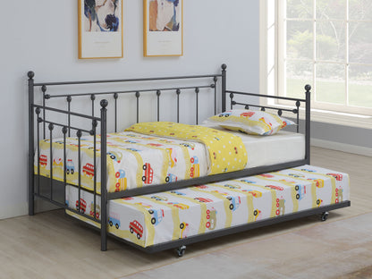 Nocus Metal Twin Daybed with Trundle Gunmetal