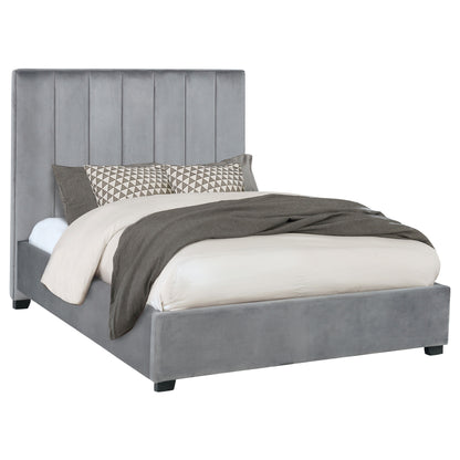 Arles Upholstered Eastern King Panel Bed Grey