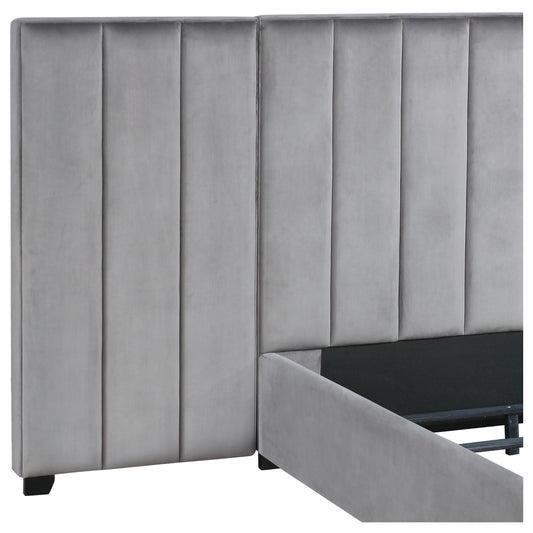 Arles Vertical Channeled Tufted Wall Panel Grey