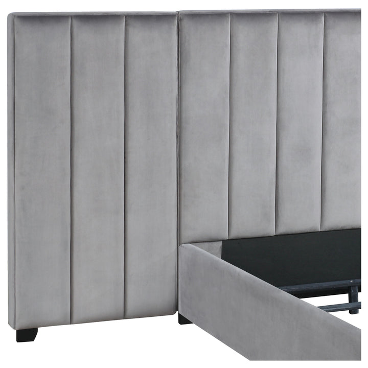 Arles Vertical Channeled Tufted Wall Panel Grey