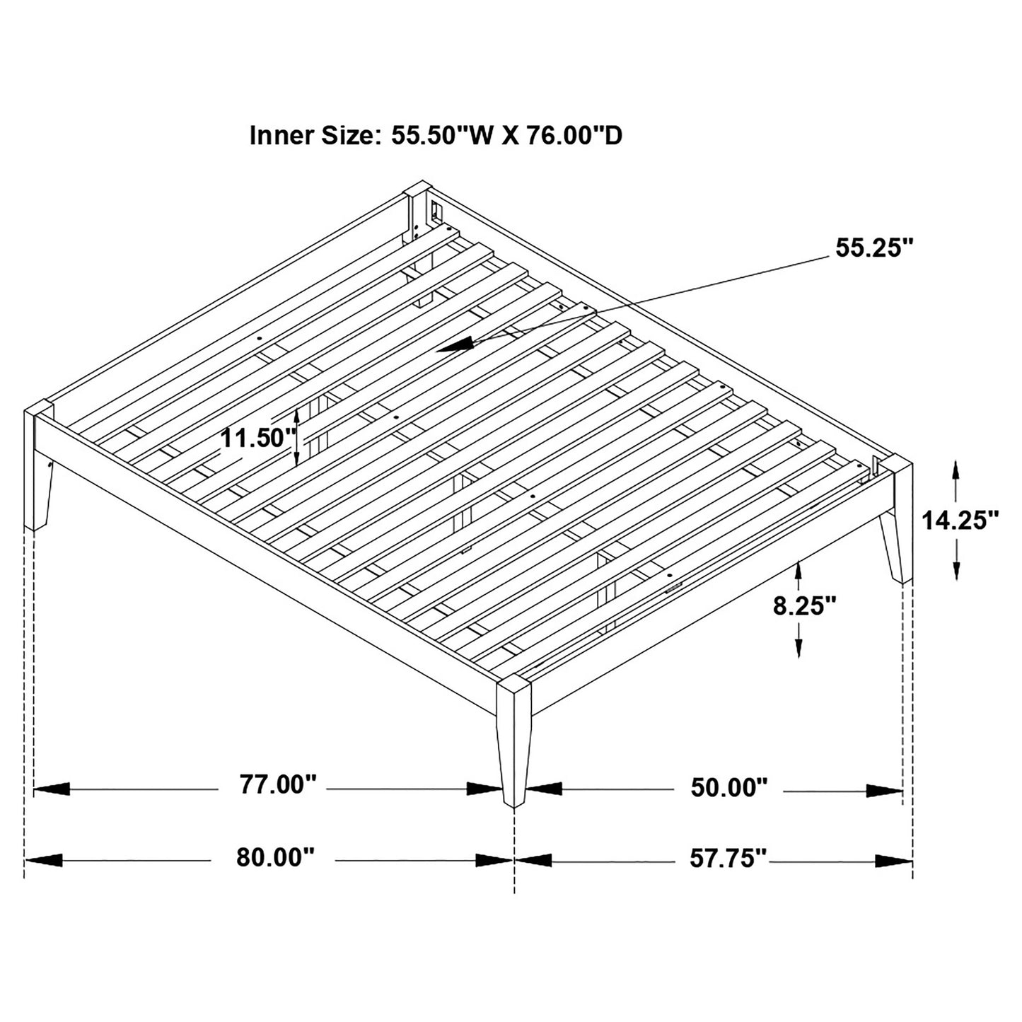 Hounslow Full Universal Platform Bed White