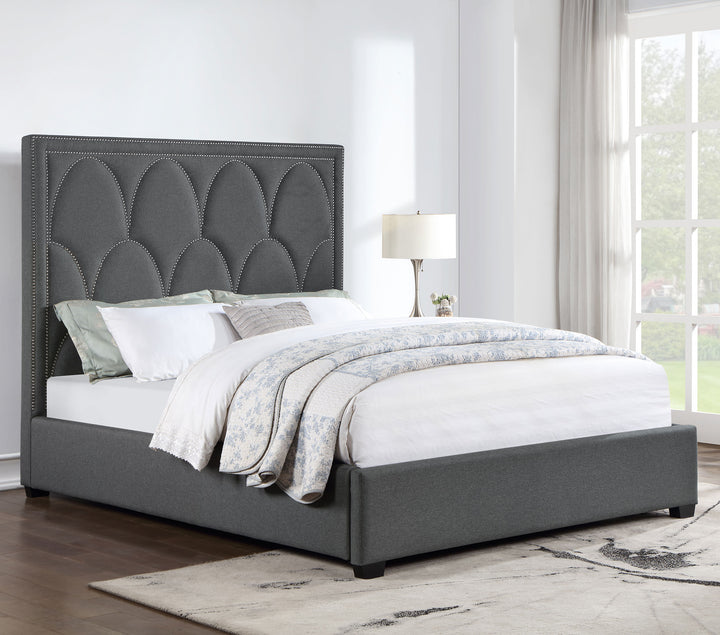 Bowfield Upholstered Eastern King Panel Bed Charcoal