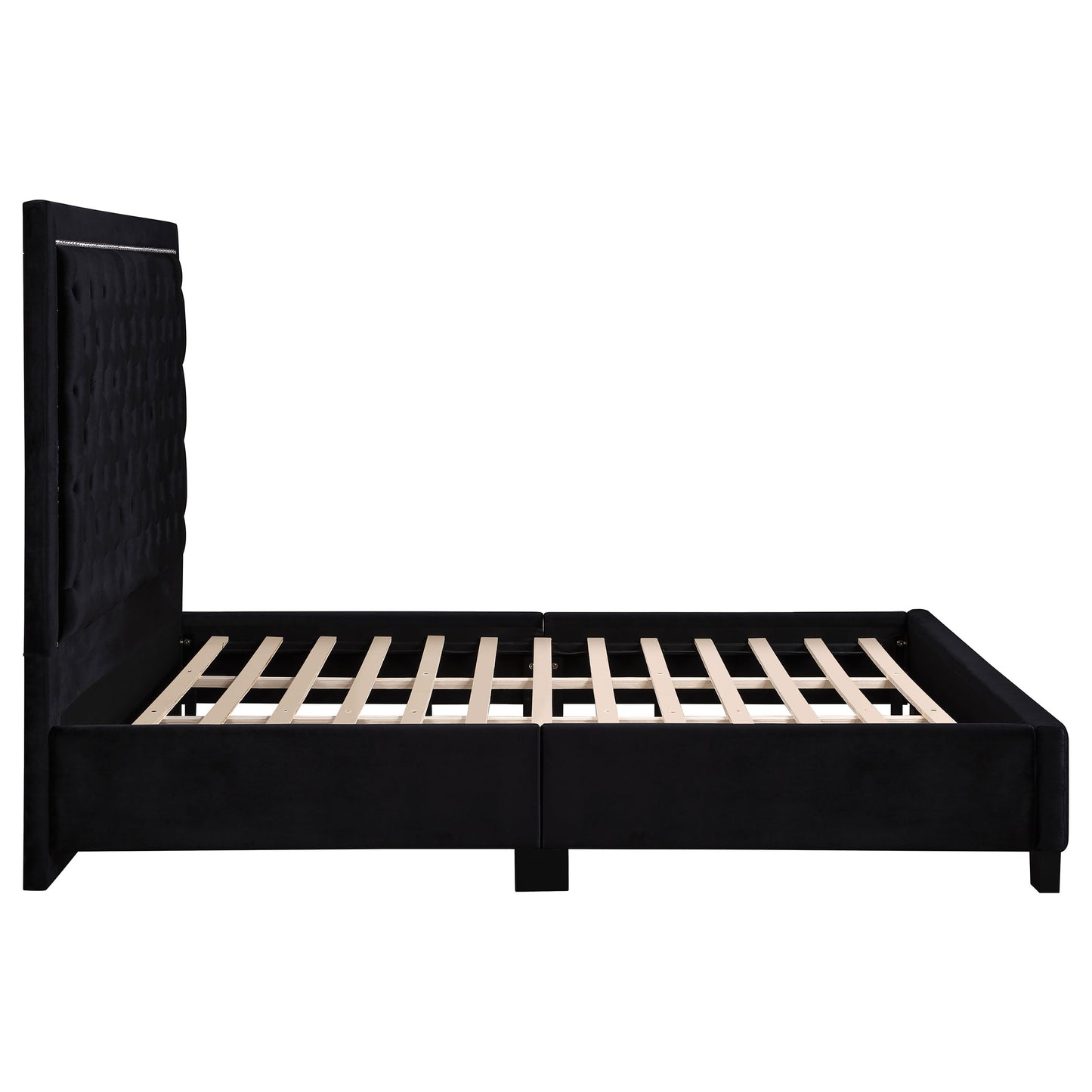 Hailey Upholstered California King Panel Bed Black