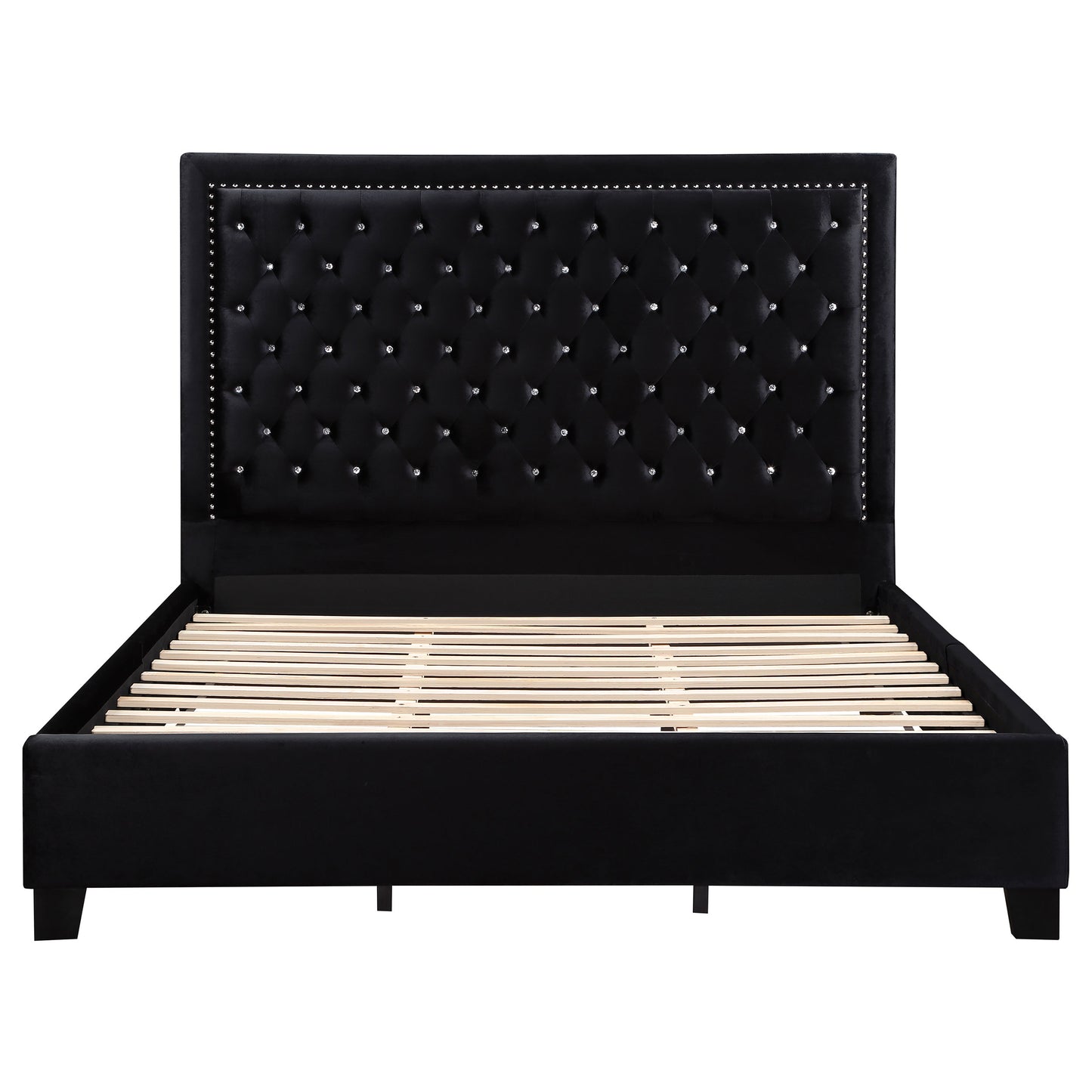 Hailey Upholstered Queen Panel Bed Black